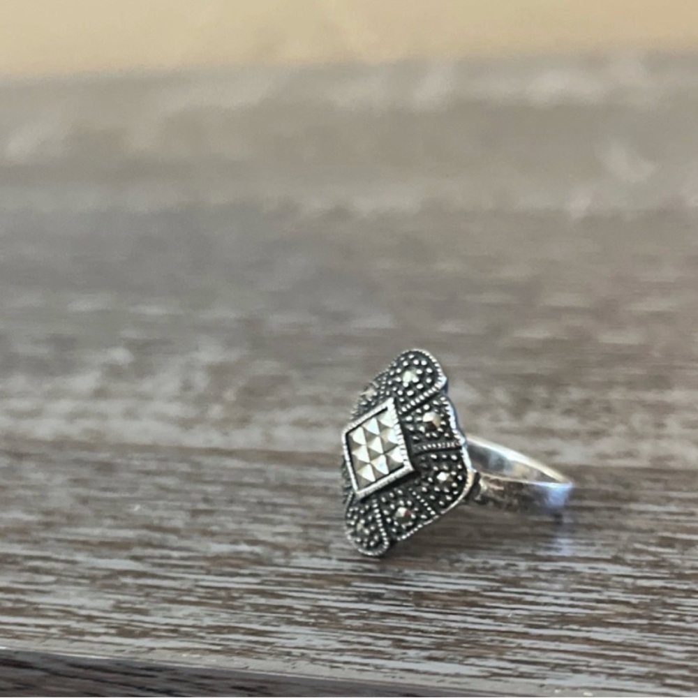 Antique Sterling Silver Ring Statement Jewelry Ac… - image 5